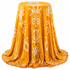 Luxury Golden Yellow Floral Sequin Lace Fabric