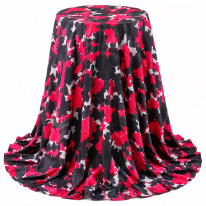 Luxury Red Black Abstract Print vintage Fabric