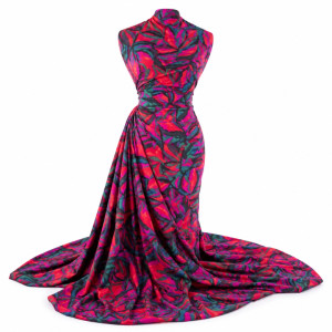Abstract Multicolor Artistic Print vintage Fabric