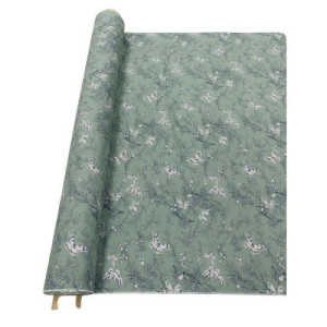 Sage Green Butterfly and Floral Print Fabric