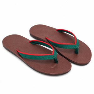 Mens  Brown Classic Flip Flop Slippers