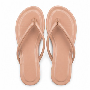 Women Blush Nude Glossy Thong Sandals