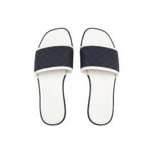 Woven Strap Slip On Slide Sandals