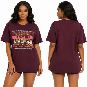 Graphic Printed Maroon Crewneck T Shirt