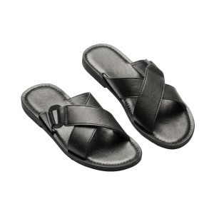 Mens Cross Strap Leather Sandals
