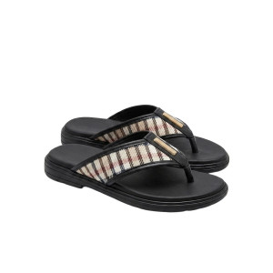 Venza Mens OpenToe Slippers with Plaid Design