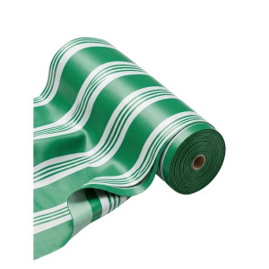 Premium Green and White Striped Leather Material