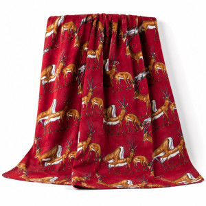 Luxury Red Royal Antelope Traditional fenico Fabric