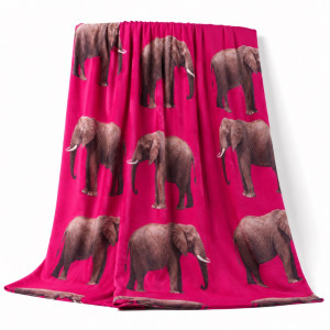 Luxury Pink Royal Elephant Traditional  Fenico Fabric