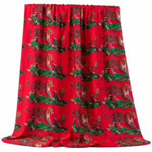 Luxury Red Royal Leopard Safari Traditional Fenico Fabric