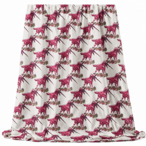 Luxury White Pink Royal Hunting Dog Traditional Fenico Fabric
