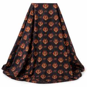 Luxury Black Lion Head Safari Traditional fenico Fabric
