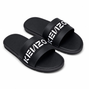 Luxury Black Signature Logo Comfort Slide Sandals
