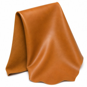 Premium Saddle Brown Smooth Synthetic Leather Material