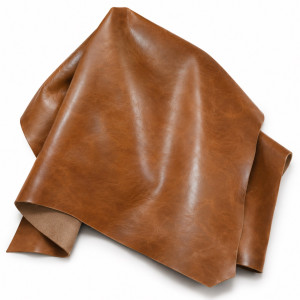 Premium Cognac Brown Vintage Synthetic Leather Material