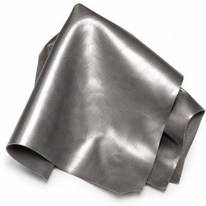 Premium Metallic Silver Synthetic Leather Material