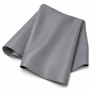 Premium Light Grey Pebbled Synthetic Leather Material