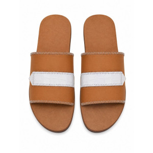 Premium Mens Two Tone Slip On Slide Sandals