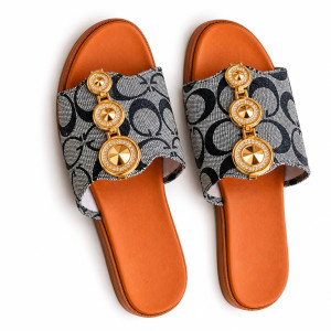 Monogram Flat Slide Sandals