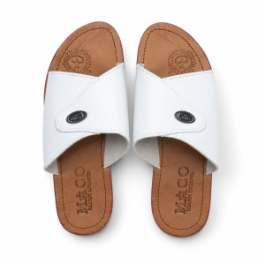 Quality Men white Open Toe Comfort Slide Sandal