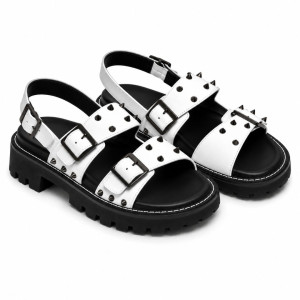 Mens Studded Double Strap Comfort Sandals