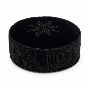 Black Velvet Beaded Starburst Cap