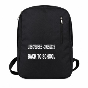 Black Minimalist Backpack with Padded Straps and Back Panel