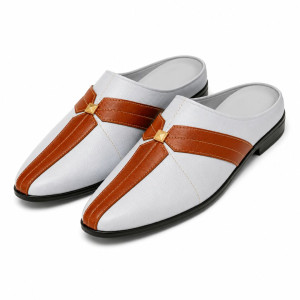 Premium Two Tone Pointed Toe Mule Flats