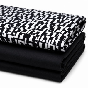 Black & White Geometric Pattern Fabric Combo