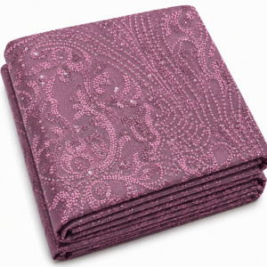 Pink Sequin Lace Fabric with Bead Detail
