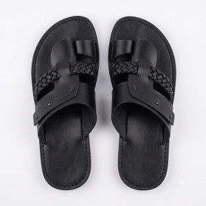 Mens Braided Toe Loop Comfort Sandals