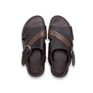 Vanguard Embossed Alligator Detailed Leather Sandal