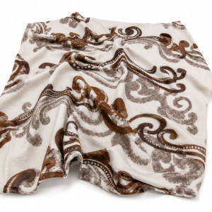 Ivory Mocha Scroll Luxe upholstery Fabric