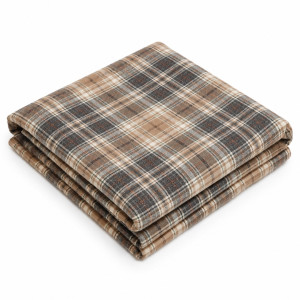 Premium Plaid Stock Suiting Fabric    Brown Multi Check