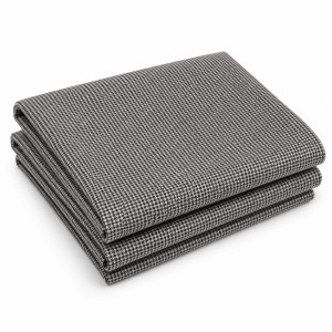 Premium Houndstooth Stock Suiting Fabric    Charcoal Grey