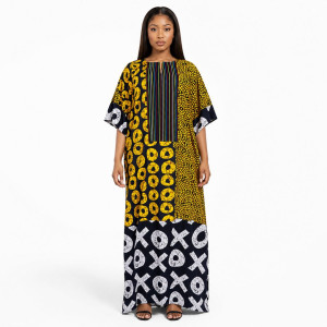 Womens Mixed Print Maxi Dress