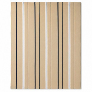 Beige Striped Polyester Fabric for Dresses & Fashion Wear