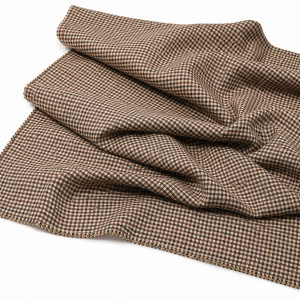 Brown Glen Check Virgin Wool Fabric for Suits, Blazers & Luxury Tailoring