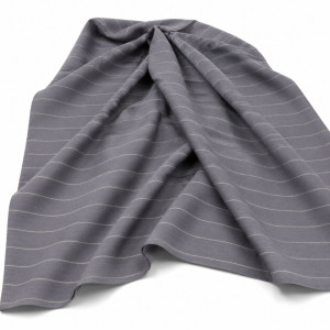 Charcoal Pinstripe Virgin Wool Fabric