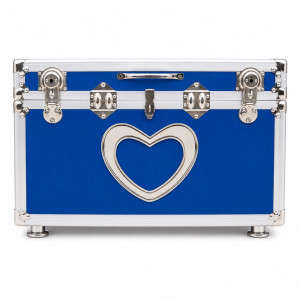 Premium Aluminum Storage Trunk Box with Secure Lock     Blue Heart Design