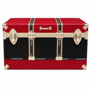 Premium Large Storage Trunk Box with Secure Lock    Red and Black