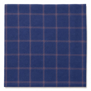 Premium Navy Windowpane Wool Fabric