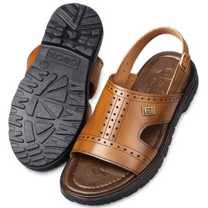 Mens Brown Closed Upper Slingback Sandals