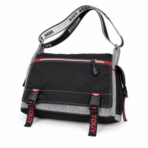Premium Multi Pocket Messenger Shoulder Bag     Black and Grey