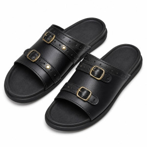 Mens Premium Double Buckle Slide Sandals