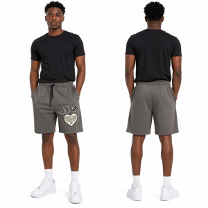 Quality Grey Unisex Embossed Shorts