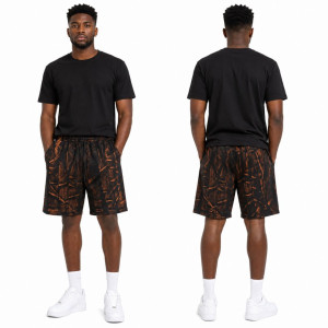 Unisex Washed Effect Drawstring Shorts