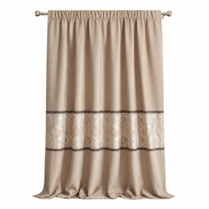 Luxury Beige Blackout Window Curtain Panel
