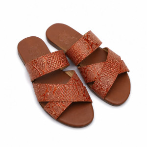Savanna Weave Women Cross Strap Comfort Slide Sandals