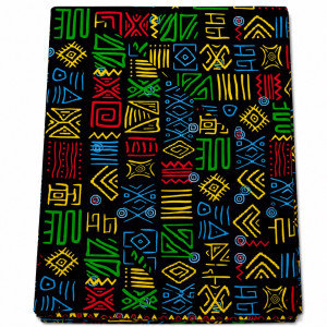 6 Yards of Bold Geometric African Wax Printed Fabric by MBCI Hitarget